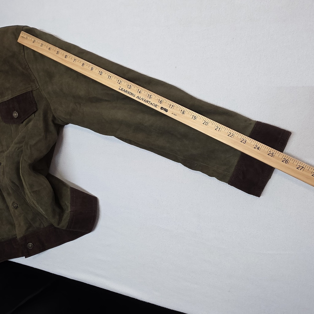 Men's Olive Suede Jacket - Picture 11 of 12